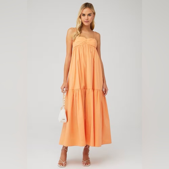 Amanda Uprichard Sima Maxi Dress in Clementine - Size M, NWT - Picture 1 of 3